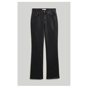MADEWELL Kick Out Crop Jeans True Black Wash Coated Edition Size 27 NWT Rocker